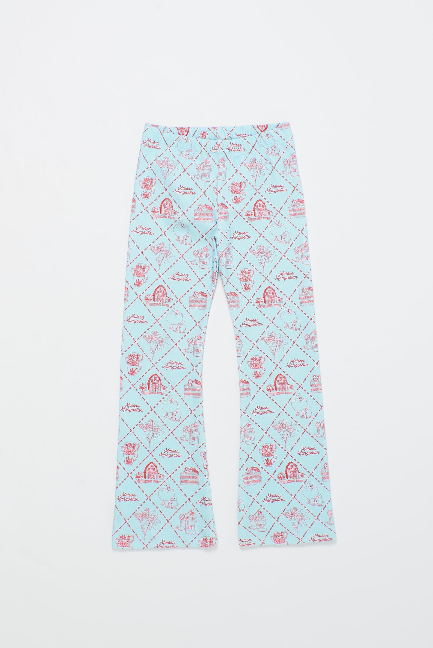 TABLE CLOTH FLARED LEGGING LIGHT BLUE/ RED