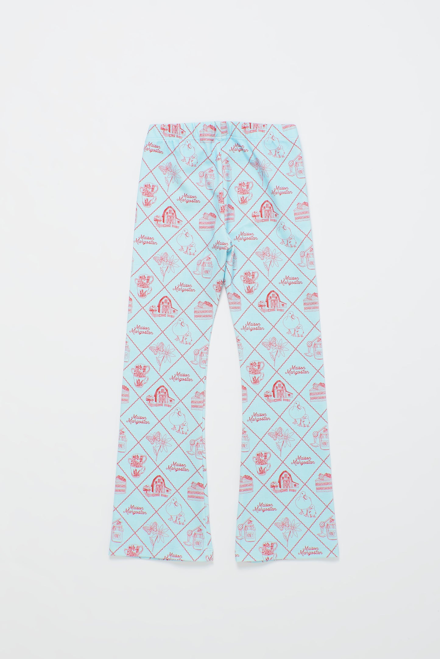 TABLE CLOTH FLARED LEGGING LIGHT BLUE/ RED
