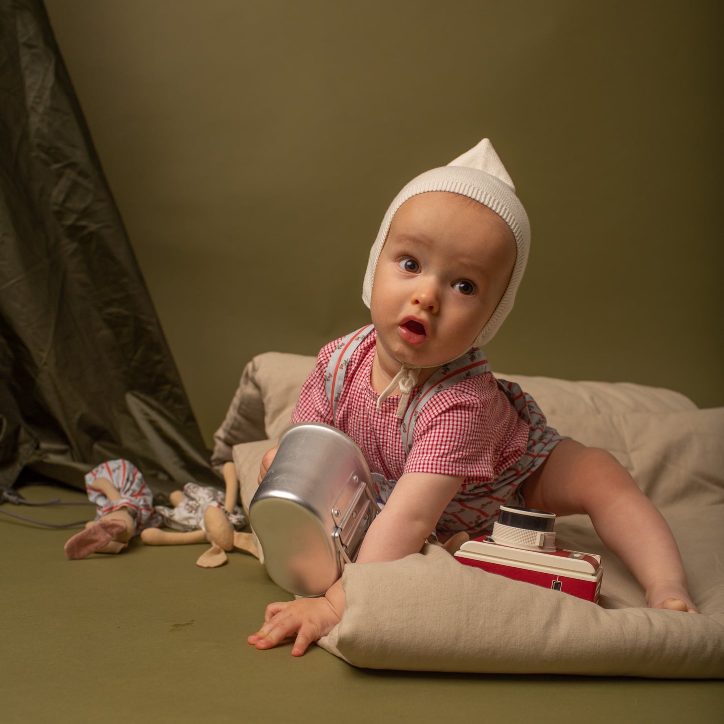 SMALL RED GINGHAM SHORT SLLEVE SHIRT