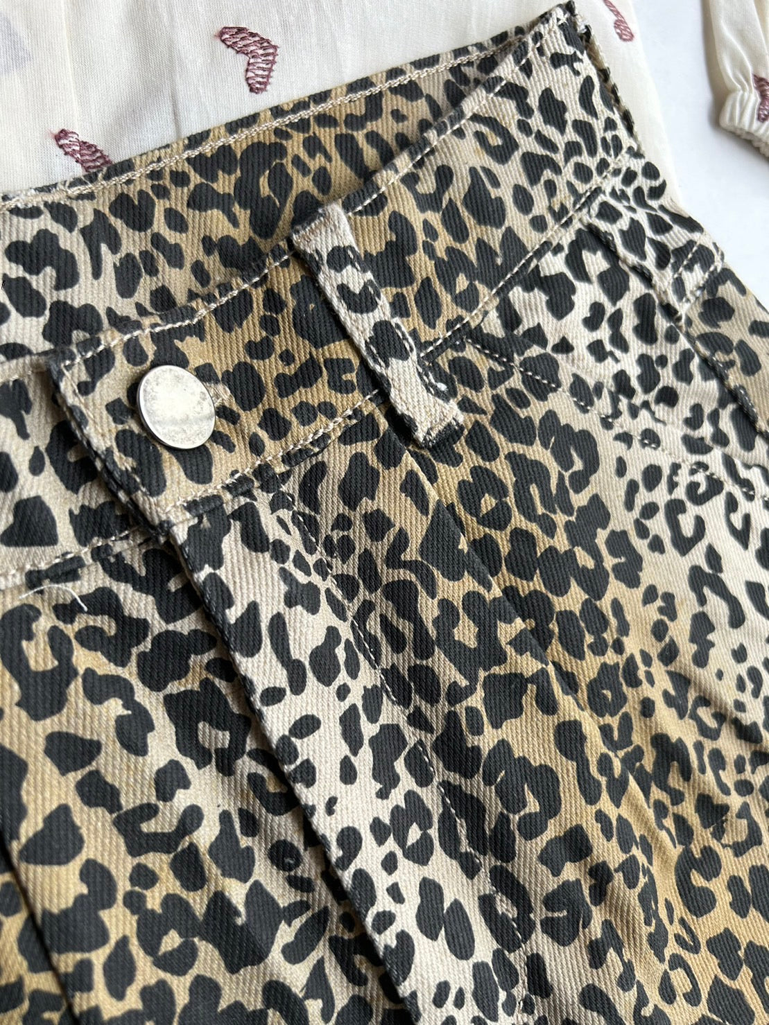 DENIM PANTS LEOPARD