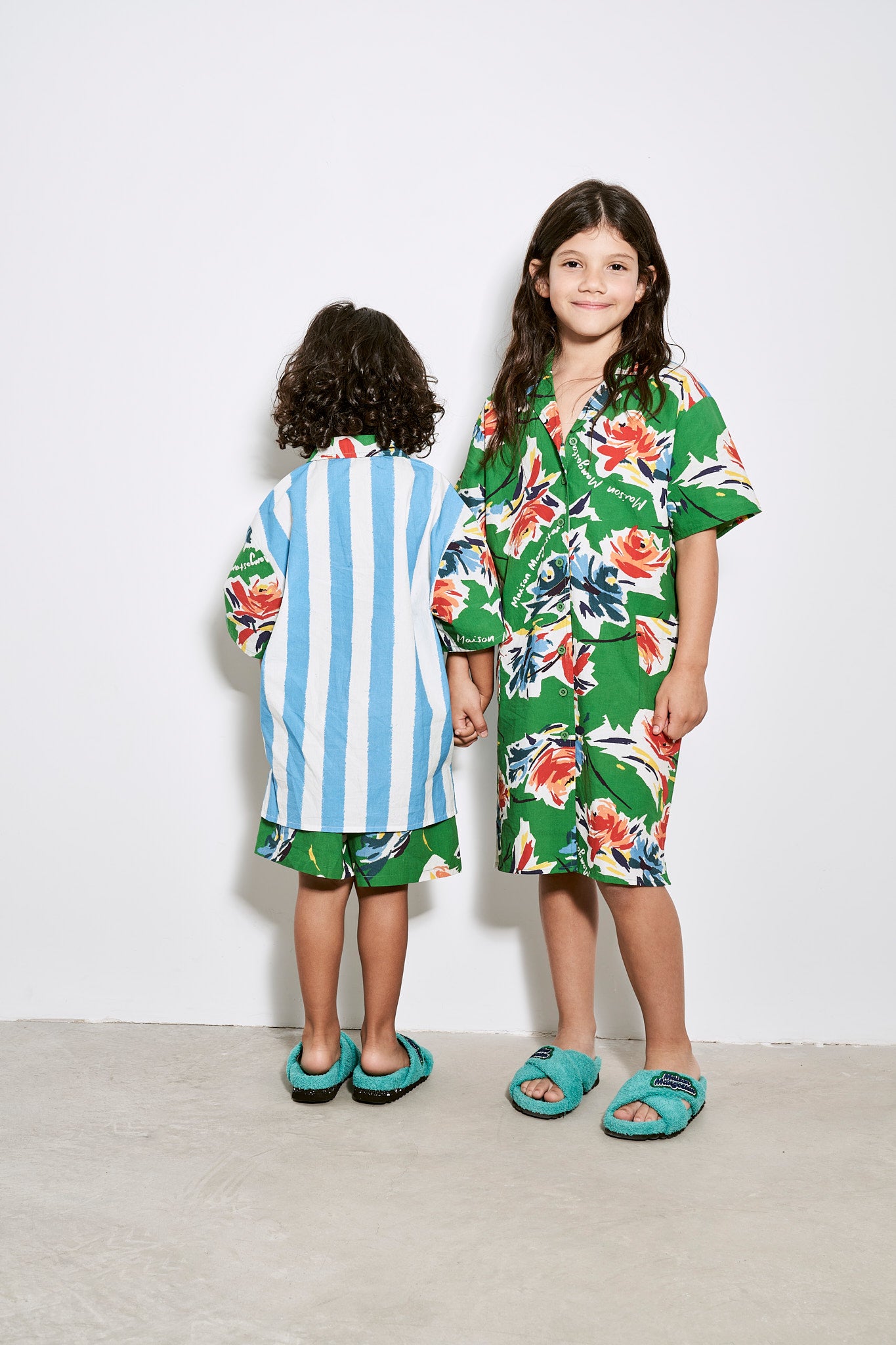 FLOWERS SHORTS GREEN 10Y