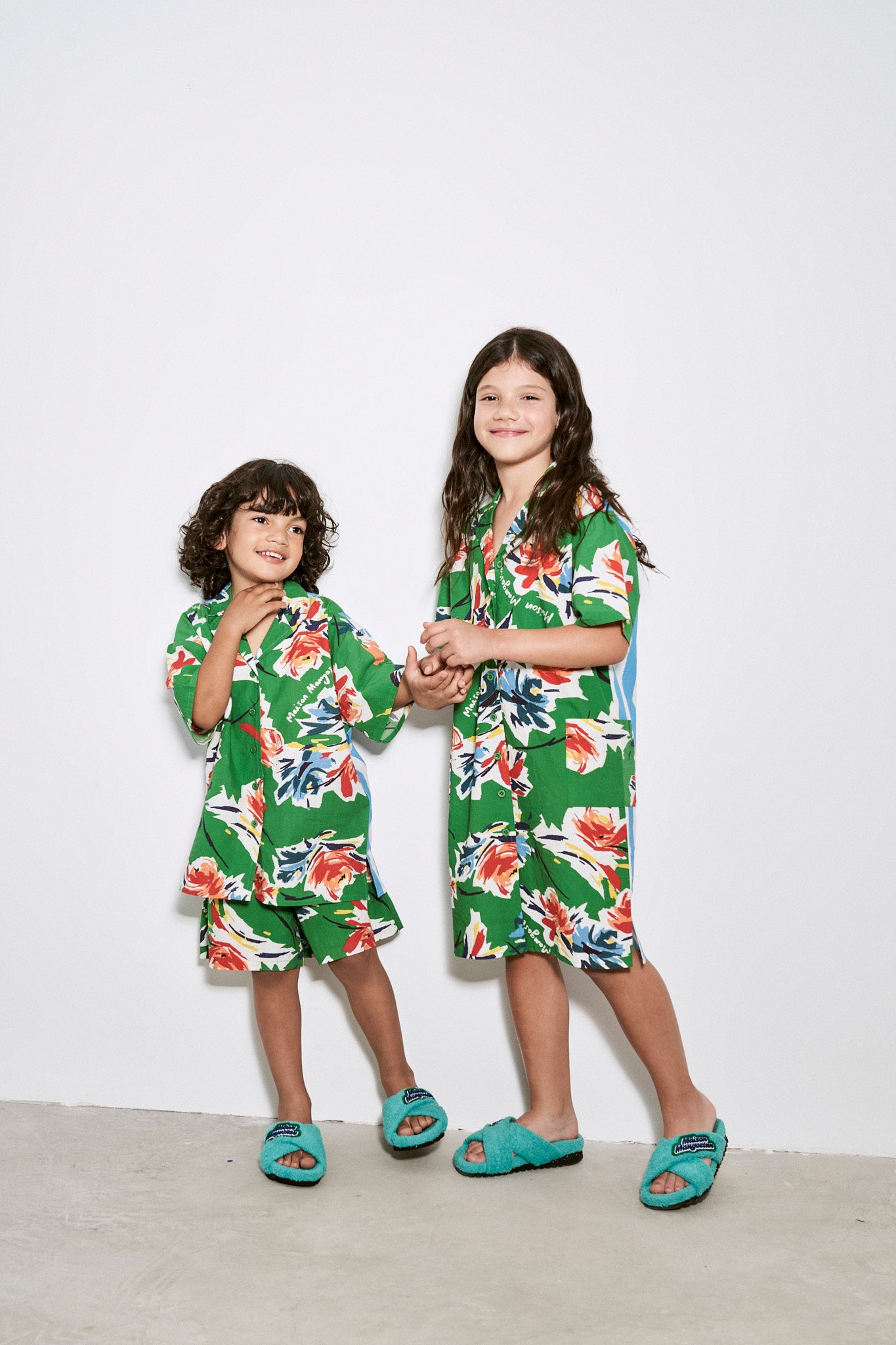FLOWERS SHIRT GREEN 10Y