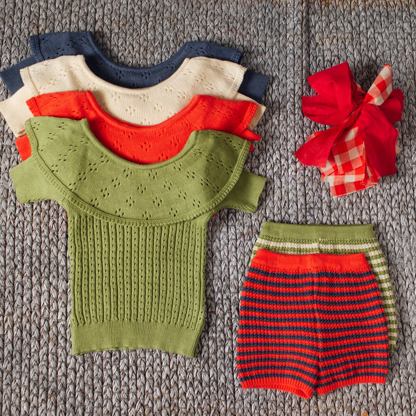 GREEN AND WHITE SHORTS