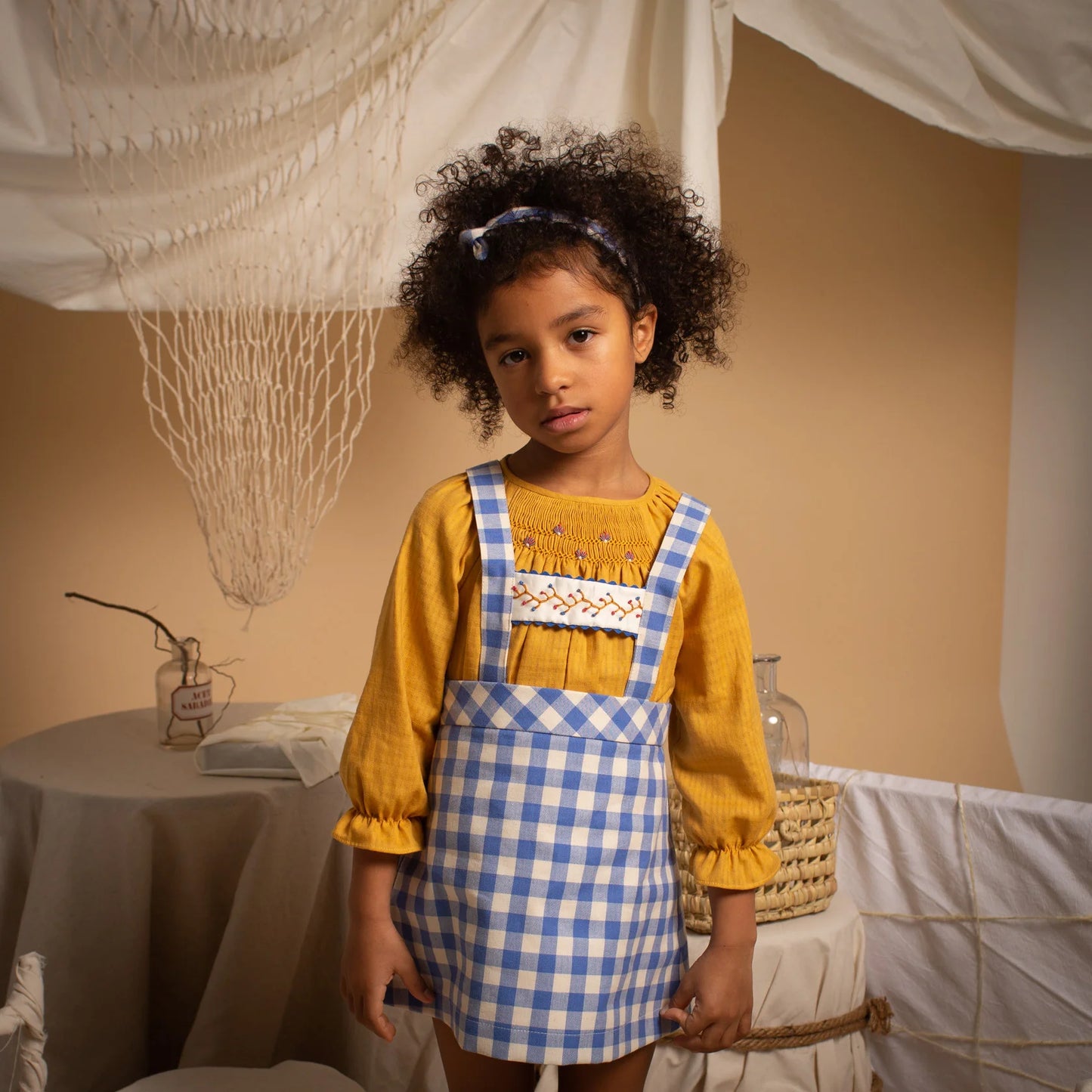 BIRINIT blue gingham dress 4Y