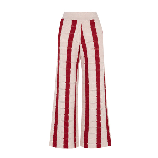 WOMAN BURGUNDY KNIT TROUSER