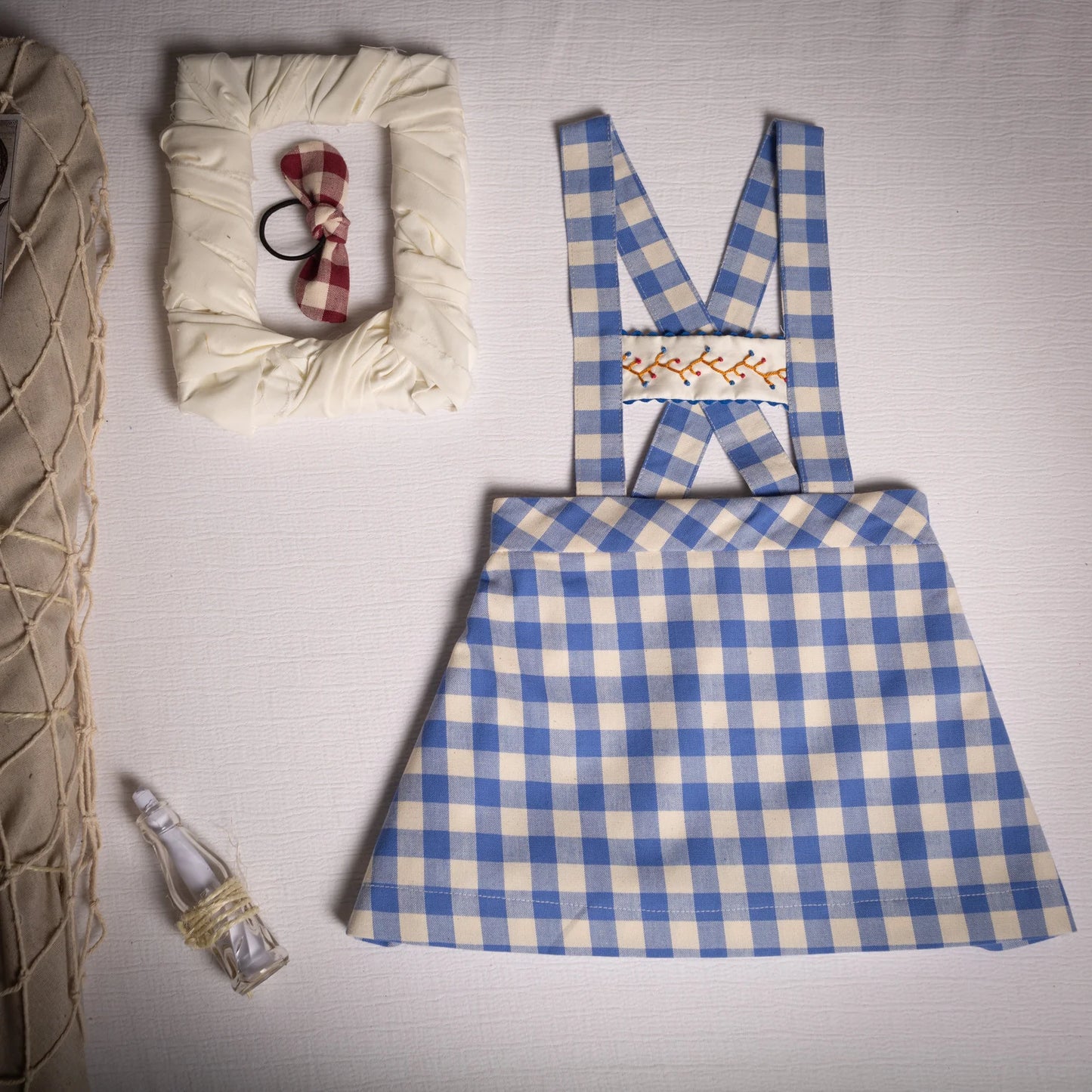 BIRINIT blue gingham dress 4Y