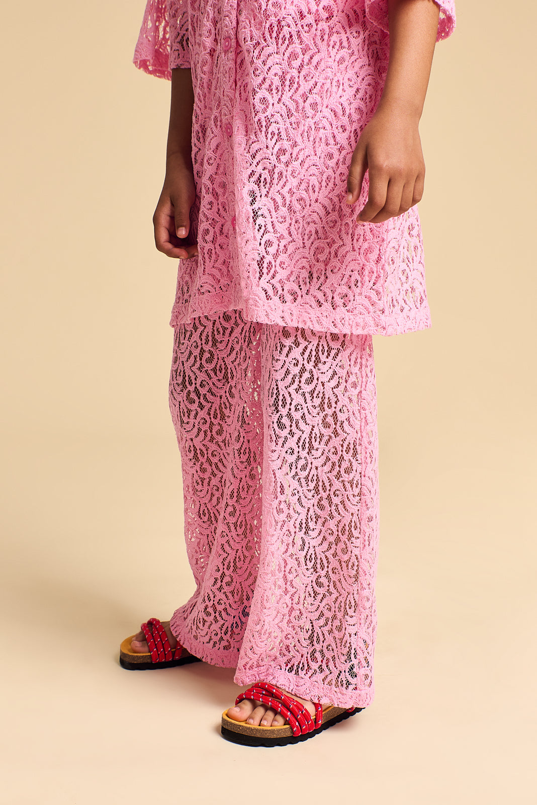 POMMEGRANATE LACE TROUSERS PINK