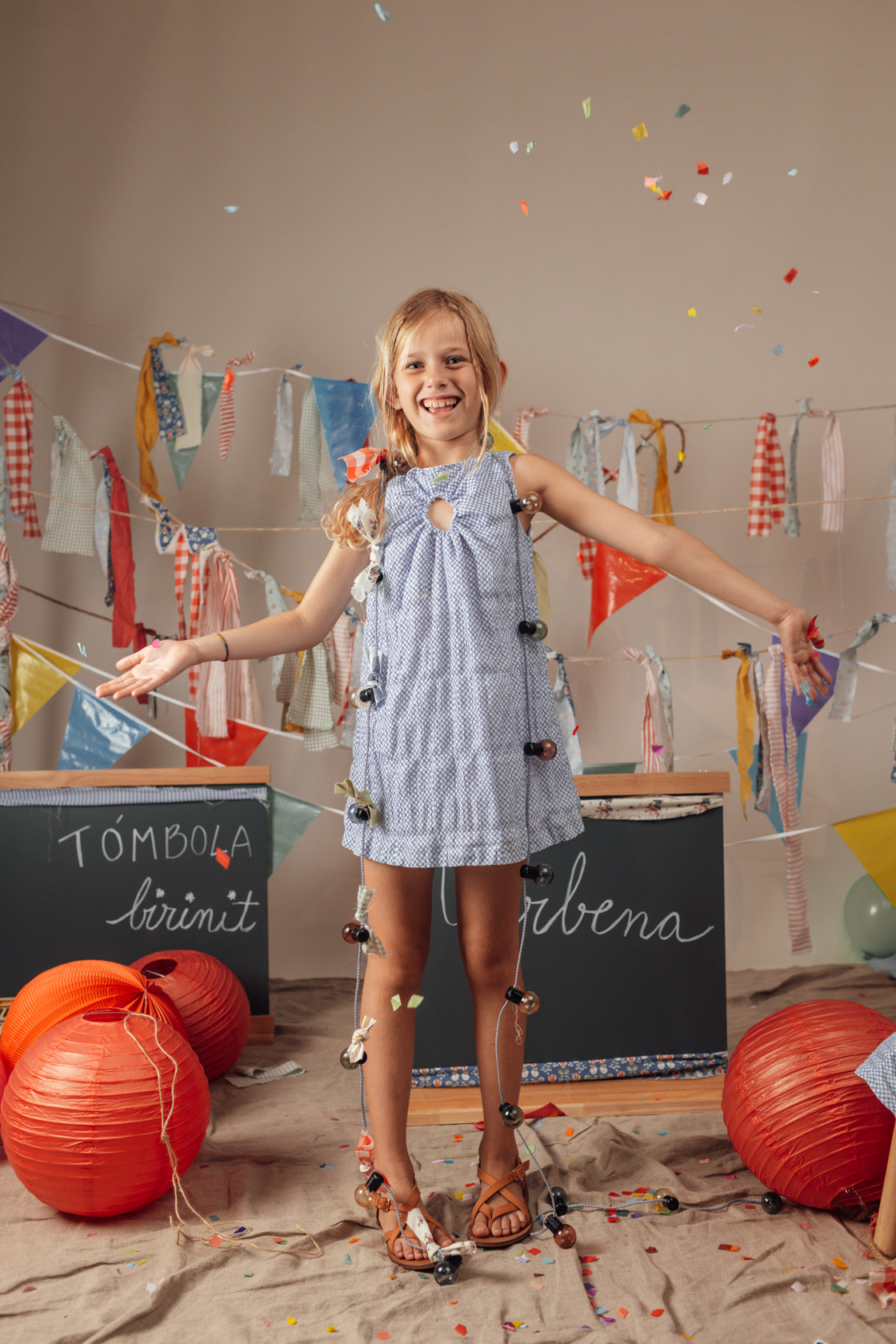 BLUE GINGHAM CIRCLE DRESS 4Y