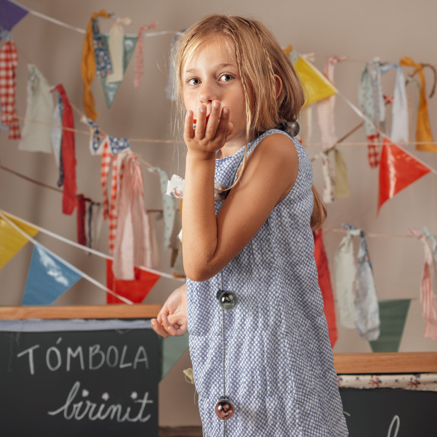 BLUE GINGHAM CIRCLE DRESS 4Y