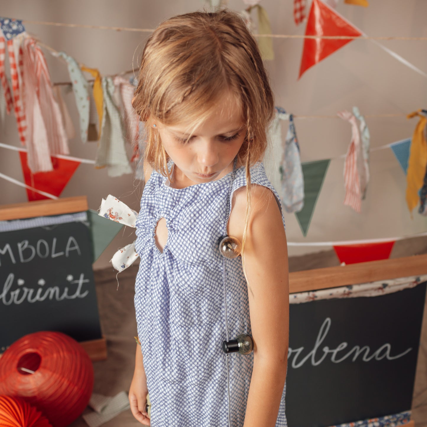 BLUE GINGHAM CIRCLE DRESS 4Y