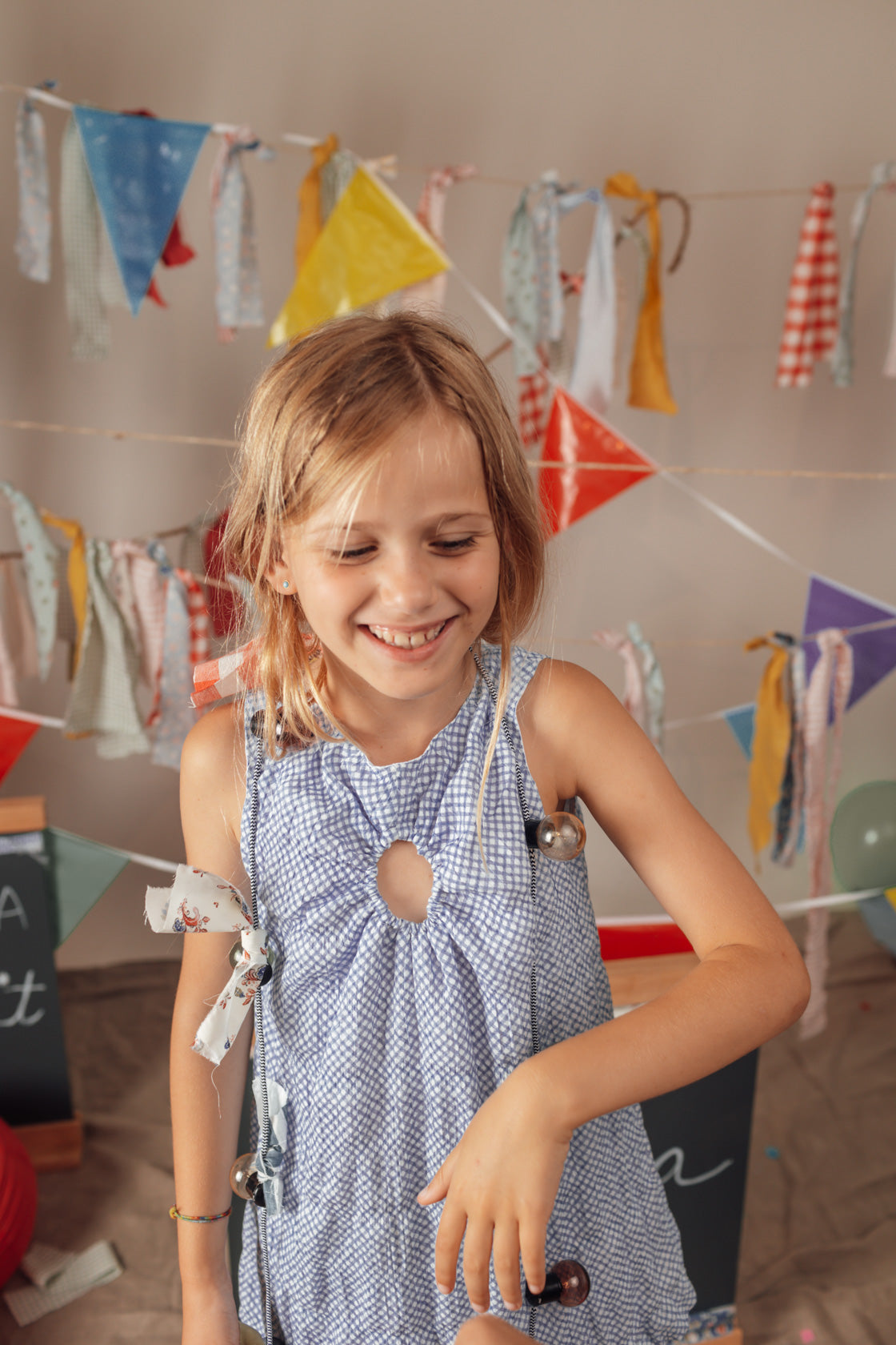 BLUE GINGHAM CIRCLE DRESS 4Y