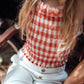 RED RUBBERIZED GINGHAM TOP 4Y