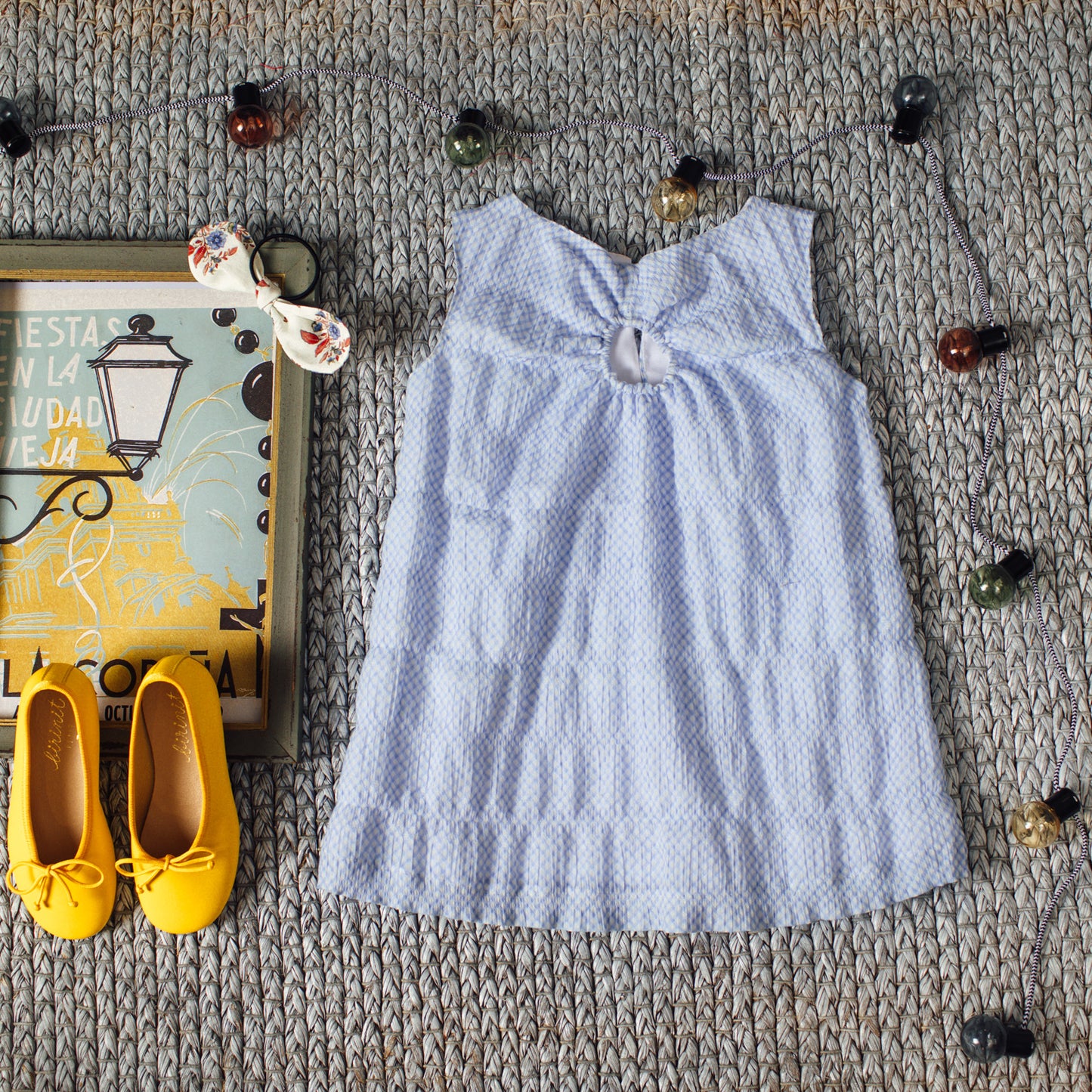 BLUE GINGHAM CIRCLE DRESS 4Y